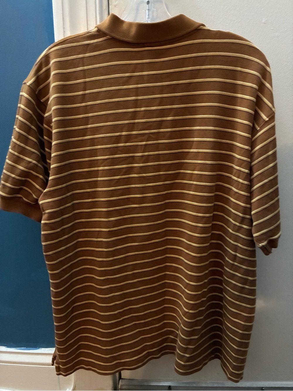 Patagonia Brown and Cream Striped Polo Shirt - Picture 4 of 4